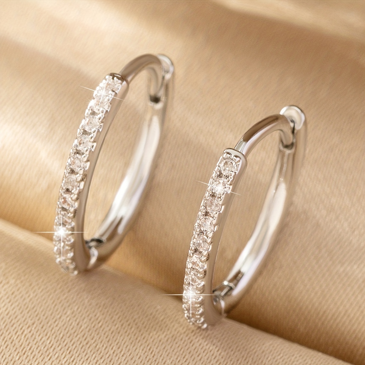 Copper Earrings CZ Nickel Plating for Daily Wear